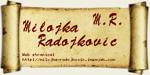 Milojka Radojković vizit kartica